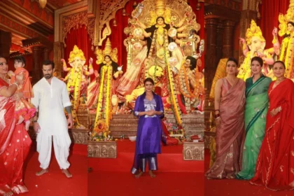 काजोल-रानी और प्रियंका: दुर्गा पूजा में पारंपरिक परिधानों से बिखेरा शाही जलवा