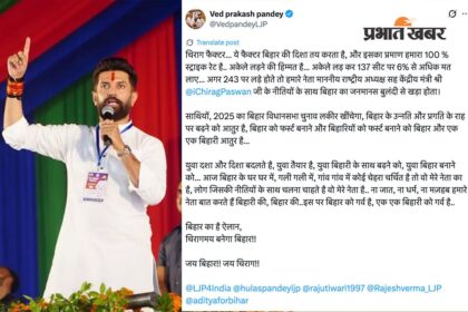 चिराग का आत्मविश्वास फिर बढ़ा? युवा विंग के प्रदेश अध्यक्ष ने अकेले लड़ने की चुनौती दी
