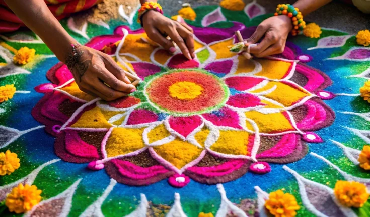 दिवाली पर रंगोली: शुभ-अशुभ वास्तु के अनुसार, कहाँ बनाएँ और कहाँ नहीं?