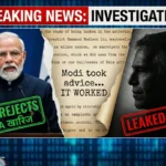 PM Modi and Jeffrey Epstein split screen with leaked email