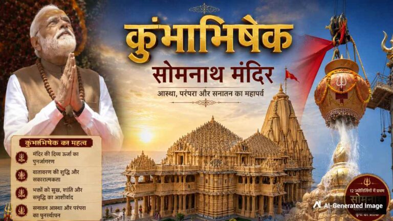 सोमनाथ मंदिर में 'कुंभाभिषेक' की अद्भुत महिमा: जानें रुद्राभिषेक से यह कैसे है अलग और इसकी 10 बड़ी खासियतें!