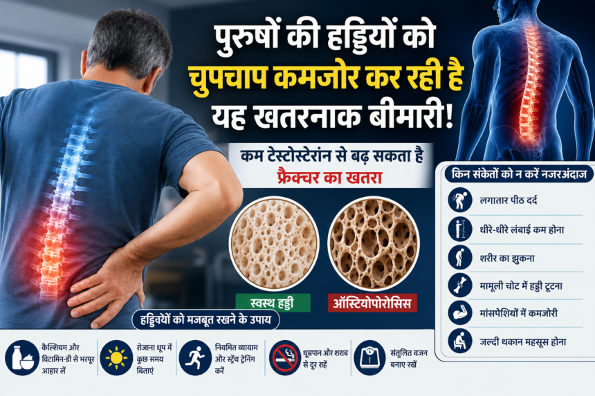 ऑस्टियोपोरोसिस लक्षण: महिलाओं ही नहीं पुरुषों की हड्डियों को भी खोखला कर सकती है यह बीमारी; कम टेस्टोस्टेरोन फ्रैक्चर का खतरा बढ़ा सकता है