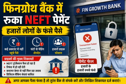 फिनग्रोथ बैंक में NEFT लेनदेन प्रभावित! हजारों ग्राहकों का पैसा फंसा, जानें बैंक ने क्या कहा?
