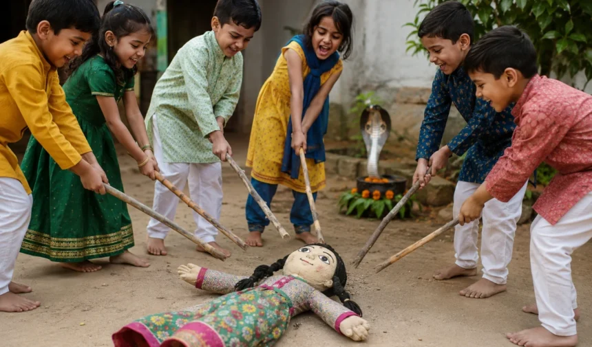 नाग पंचमी पर गुड़िया क्यों पीटी जाती है? जानिए यूपी की इस अनोखी परंपरा के पीछे छिपा रोमांचक पौराणिक रहस्य!