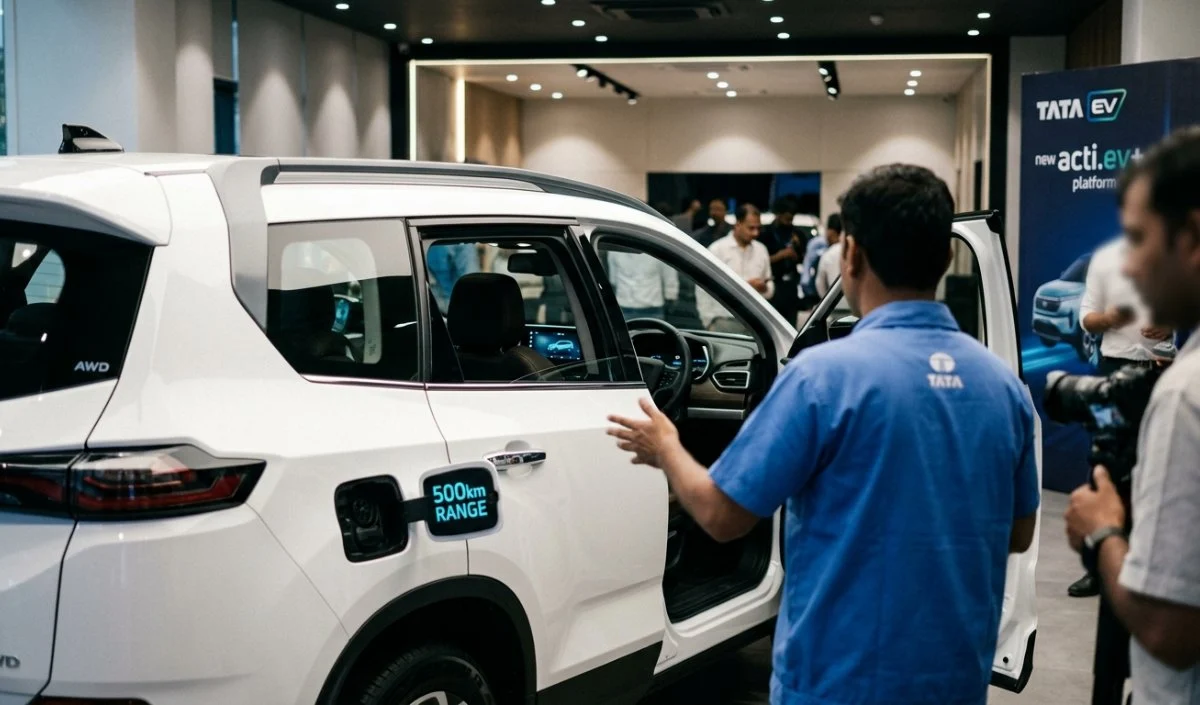 2026 में तहलका मचाने आ रही है Tata Safari EV: 500km की धाकड़ रेंज और AWD पावर के साथ होगी एंट्री!