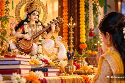 शारदीय नवरात्रि 2026: कब होगा मां सरस्वती का आगमन? जानें आवाहन से प्रधान पूजा तक का सबसे सटीक शुभ मुहूर्त।