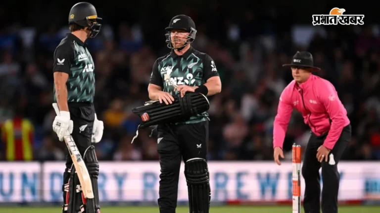 IND vs NZ: मिचेल और एलन का तूफानी प्रहार, अर्धशतकीय साझेदारी के साथ न्यूजीलैंड का स्कोर 50 के पार!